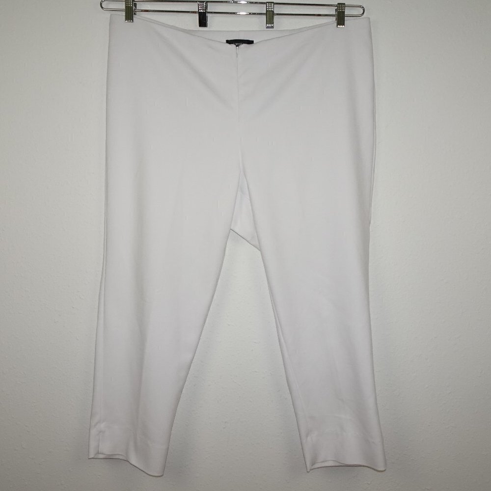 Karen Kane Capri Pants Women's Plus Size 22W White Stretch Straight Leg Made USA